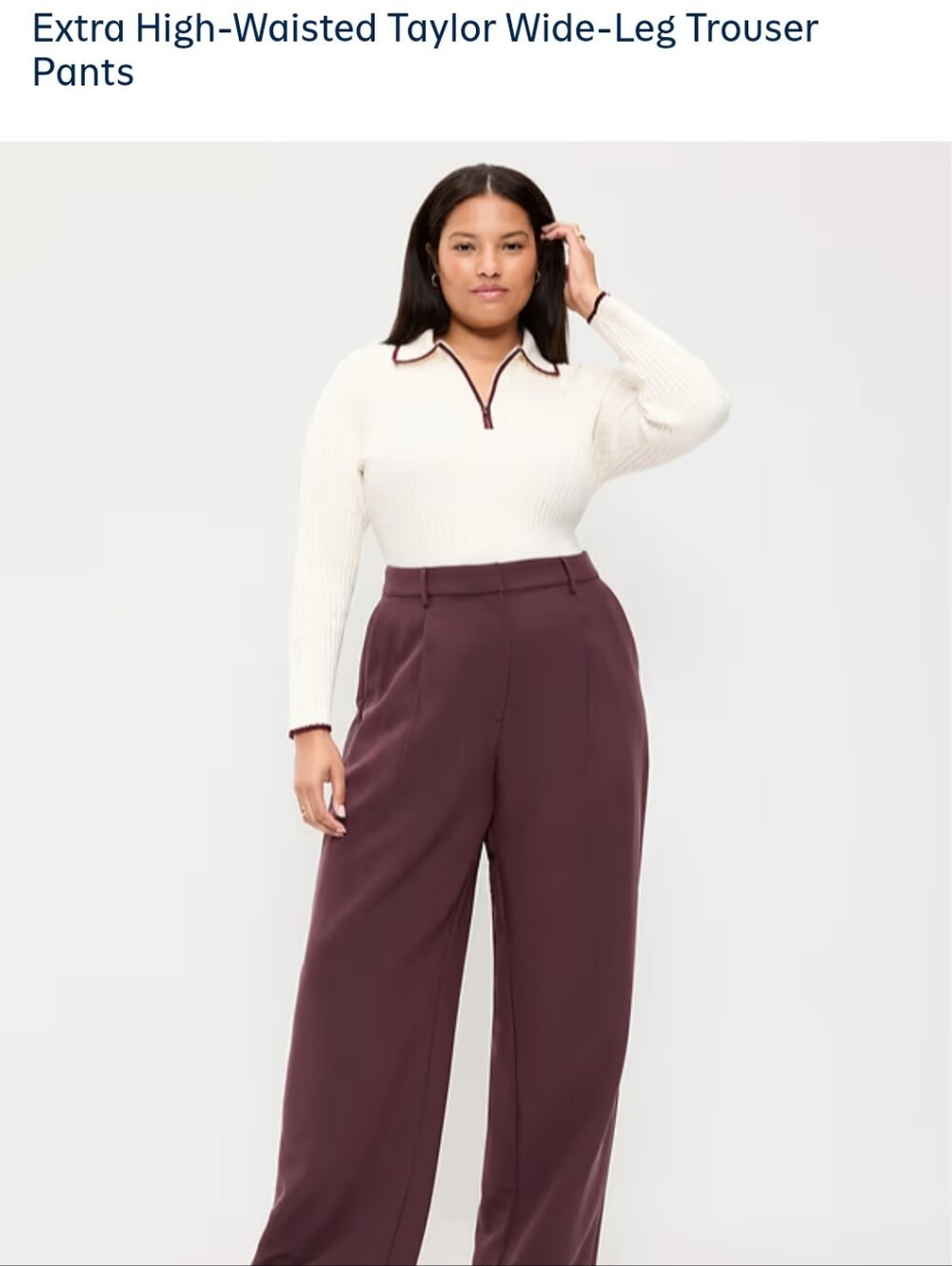 Old Navy Taylor Extra High-Waisted Wide-Leg Trousers — Plum